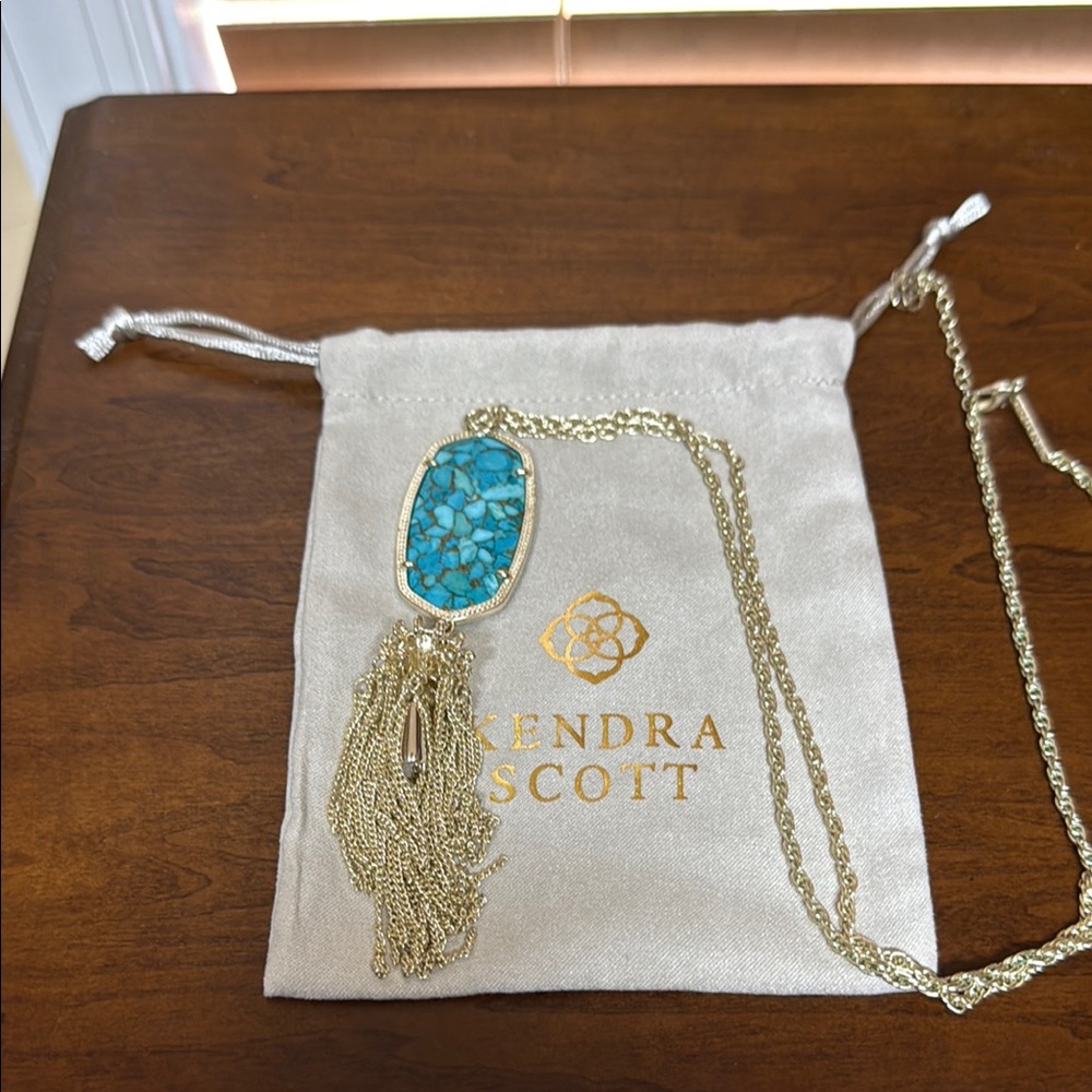 Kendra Scott Variegated Turquoise Pendant Necklace